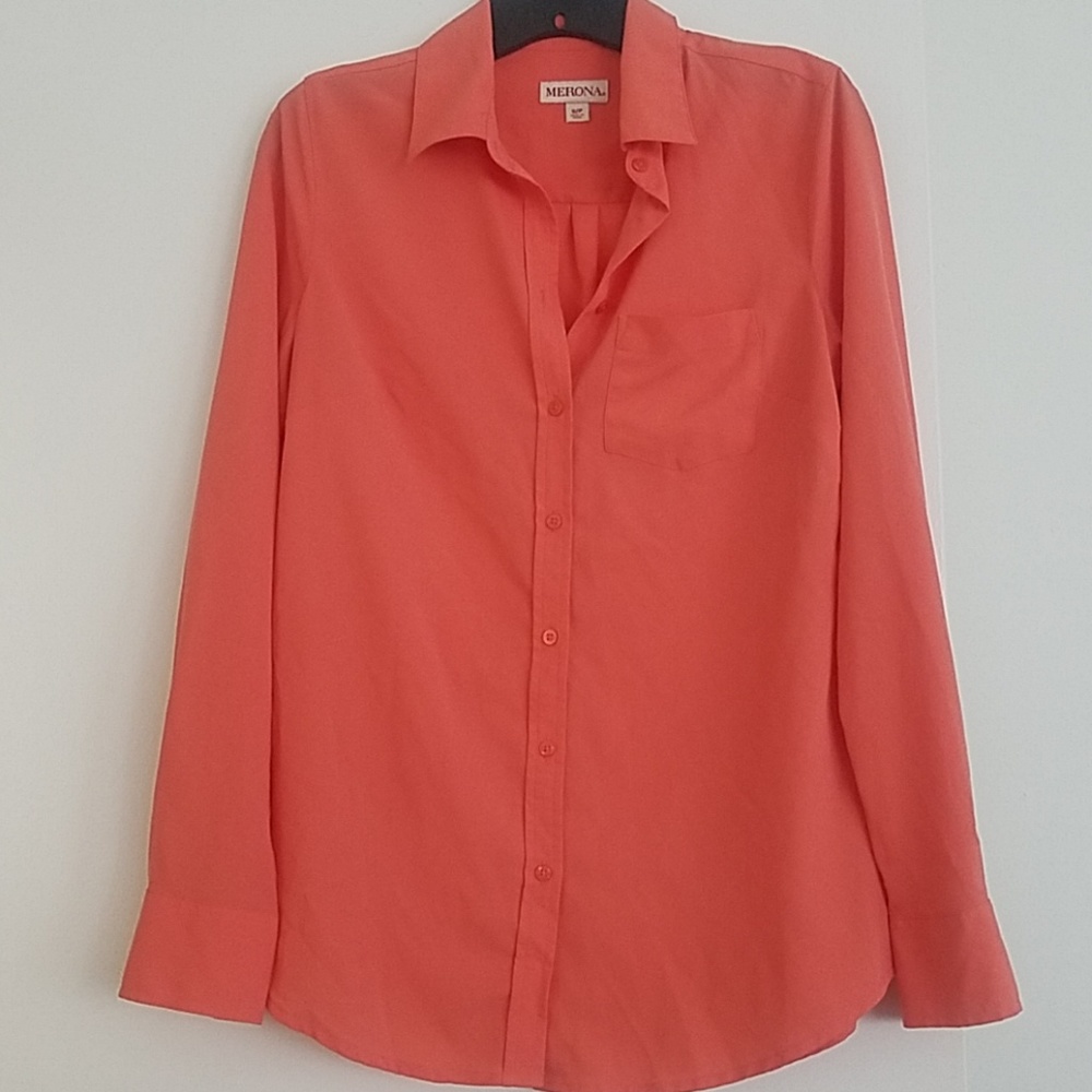 Target Merona Coral Button Down Blouse